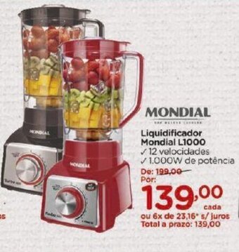 Carrefour Liquidificador Mondial L1000 oferta