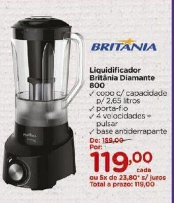 Carrefour Liquidificador Britania Diamante 800 oferta
