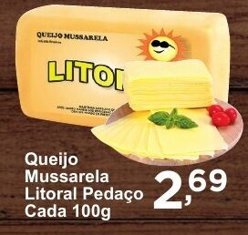 Rossi Supermercado Queijo Mussarela Litoral pedaco cada 100g oferta