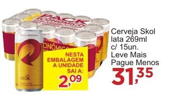 Rossi Supermercado Cerveja Skol Lata 269ml c/15un. leve mais pague menos oferta