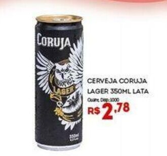 Bistek Supermercados Cerveja Coruja Lager 350ml lata oferta