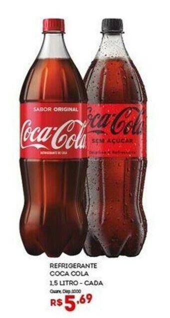 Bistek Supermercados Refrigerante Coca-Cola 1.5L cada oferta