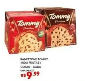 Panettone Tommy 400g frutas/ gotas cada