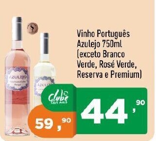 Supermercados Pague Menos Vinho Portugues Azulejo 750ml oferta