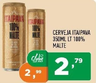 Supermercados Pague Menos Cerveja Itaipava 350ml lt 100% malte oferta
