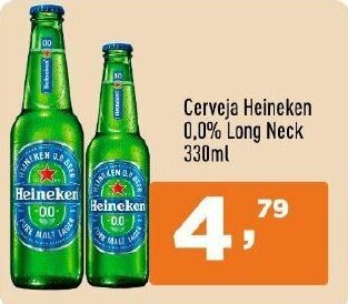 Supermercados Pague Menos Cerveja Heineken 0.0% long neck 330ml oferta