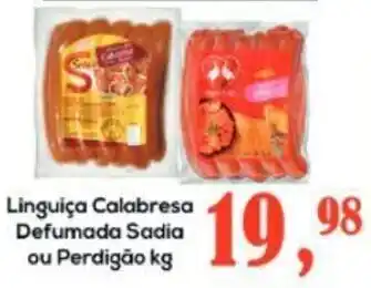 Semar Supermercado Linguica Calabresa defumada Sadia ou Perdigao 1kg oferta