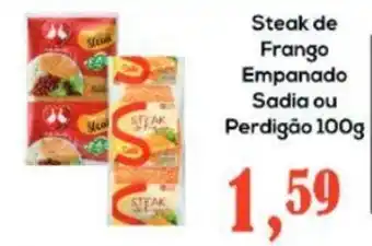 Semar Supermercado Steak de Frango Empanado Sadia ou Perdigao 100g oferta