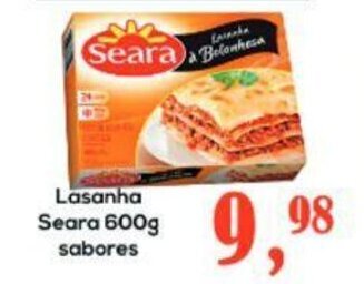 Semar Supermercado Lasanha Seara 600g sabores oferta