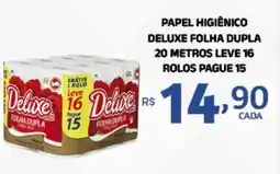 Bahamas Mix Papel higiênico deluxe folha dupla 20 metros leve 16 rolos pague 15 oferta