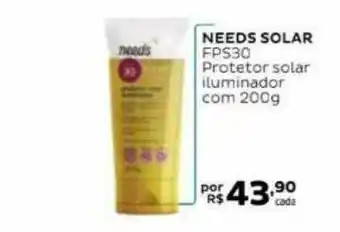 Droga Raia Needs Solar Fps30 Protetor Solar Iluminador oferta