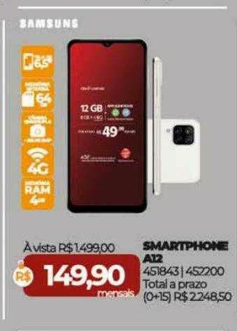 Lojas Certel Smartphone A12 Samsung oferta