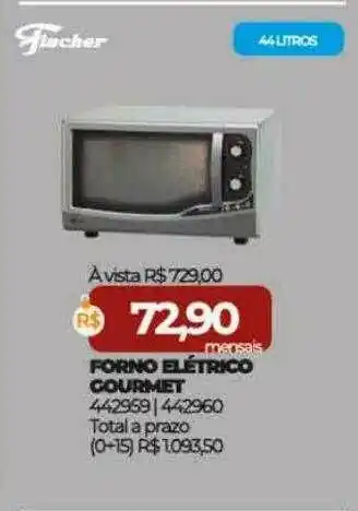 Lojas Certel Forno Elétrico Gourmet 44litros Fischer oferta
