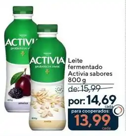 Coop Leite probióticos vivos fermentado Activia sabores oferta