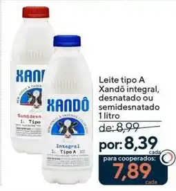 Coop Leite tipo A Xandô integral, desnatado ou semidesnatado oferta