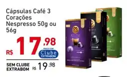 Extrabom Supermercados Cápsulas Café 3 Corações Nespresso oferta
