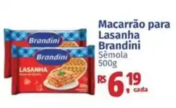 Supermercados Mateus Macarrão para Lasanha Brandini Sêmola oferta