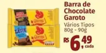 Supermercados Mateus Barra de Chocolate Garoto oferta