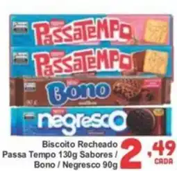 Rede Super Compras Biscoito Recheado Passa Tempo Sabores/ Bono/Negresco oferta