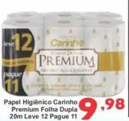 Rede Super Compras Papel Higiênico Carinho Premium Folha Dupla 20m Leve 12 Pague 11 oferta