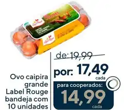Coop Ovo caipira grande Label Rouge bandeja oferta