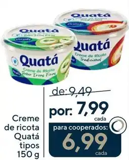 Coop Creme de ricota Quatá tipos oferta