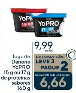 Coop logurte Danone YOPRO 15 g ou 17 g de proteínas sabores oferta