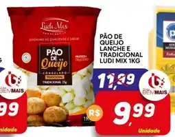 Supermercado Bem Barato Pão de queijo lanche e tradicional ludi mix oferta