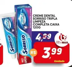 Supermercado Bem Barato Creme dental sorriso tripla limpeza completa caixa oferta