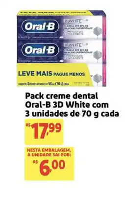 Extra Supermercado Pack creme dental Oral-B 3D White oferta