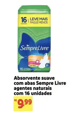Extra Supermercado Absorvente suave com abas Sempre Livre agentes naturais oferta