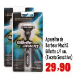 Rede Top Aparelho de Barbear Mach3 Gillette c/1 un. oferta