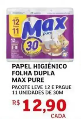 Assaí Atacadista Papel higiênico folha dupla max pure oferta