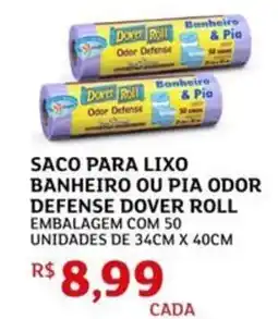 Saco para lixo banheiro ou pia odor defense dover roll