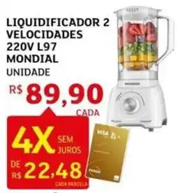 Assaí Atacadista Liquidificador 2 velocidades 220v l97 mondial unidade oferta