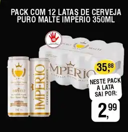 Supermercados Varandas Pack com 12 latas de cerveja puro malte imperio oferta