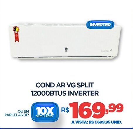 DB Supermercados Cond ar vg split 12000BTUS INVERTER oferta
