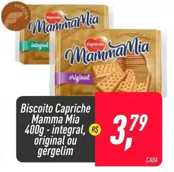 Frangolândia Biscoito Capriche Mamma Mia 400g- Integral, original ou gergelim oferta