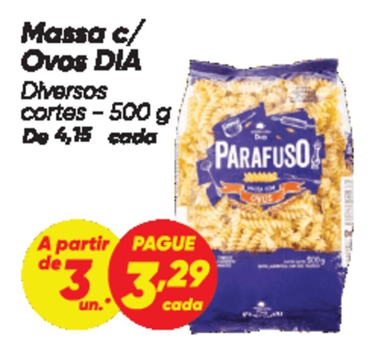 Dia Massa c/ Ovos DIA oferta