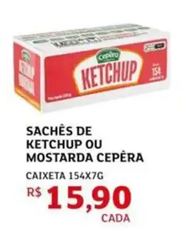 Assaí Atacadista Sachês de ketchup ou mostarda cepera oferta