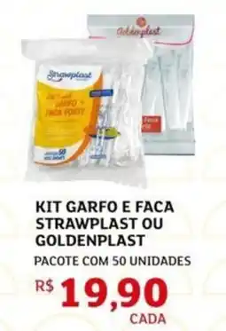 Assaí Atacadista Kit garfo e faca strawplast ou goldenplast oferta