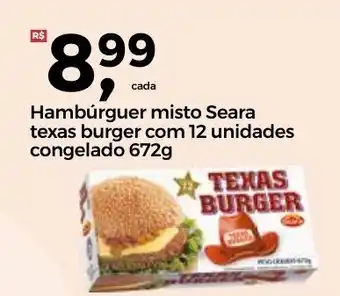 Frangolândia Hamburguer Misto Seara Texas Burger com 12 unidades congelado 672g oferta