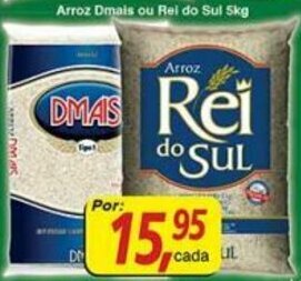 Supermercados Guanabara Arroz Dmais ou Rei do Sul 5kg oferta