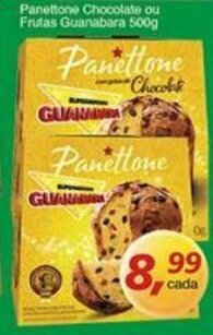 Supermercados Guanabara Panettone Chocolate ou Frutas Guanabara 500g oferta