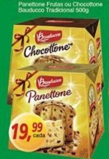 Supermercados Guanabara Panettone Frutas ou Chocottone Bauducco tradicional 500g oferta