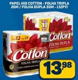 Dom Atacadista Papel hig cotton-folha tripla 20m/folha dupla 30m-l12p11 oferta