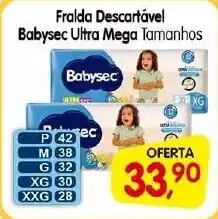 Cercadão Fralda Descartável Babysec Ultra Mega Tamanhos oferta