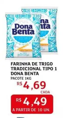 Assaí Atacadista Farinha de trigo tradicional tipo 1 dona benta pacote oferta