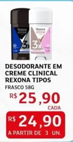 Assaí Atacadista Desodorante em creme clinical rexona tipos frasco oferta