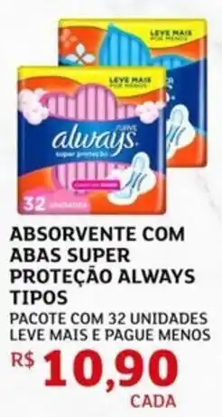 Assaí Atacadista Absorvente com abas super proteção always tipos oferta